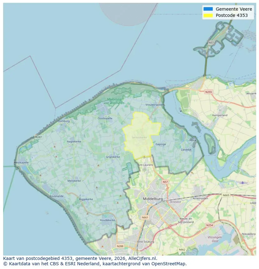 Mapa de códigos postales para 4353