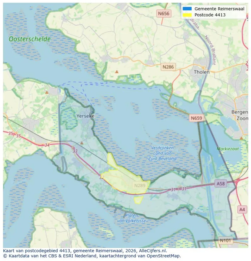 Mapa de códigos postales para 4413