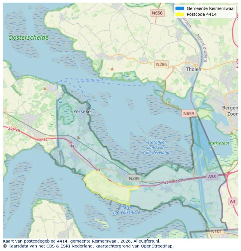 Postcode map for 4414