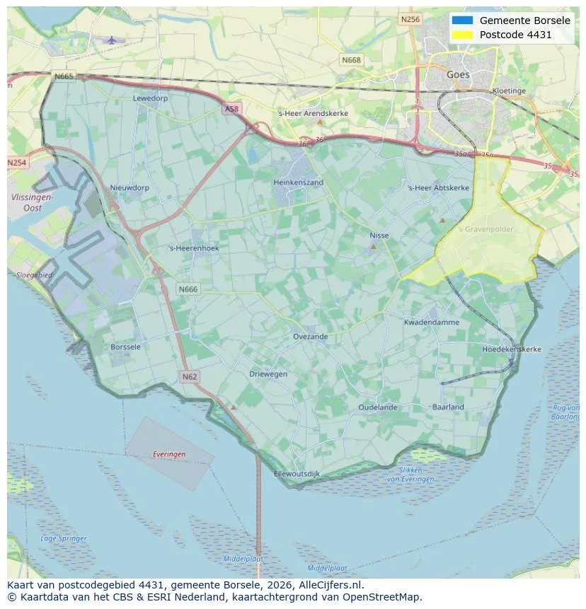 Postcodekaart voor 4431