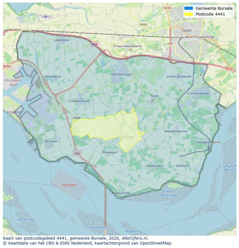 Mapa de códigos postales para 4441