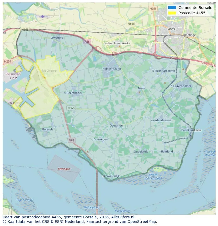Mapa de códigos postales para 4455