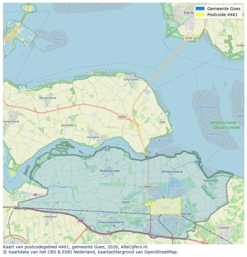 Postcode map for 4461