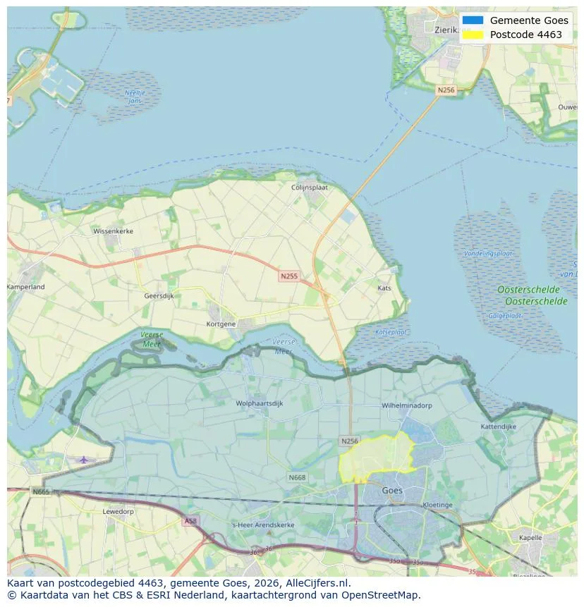 Mapa de códigos postales para 4463