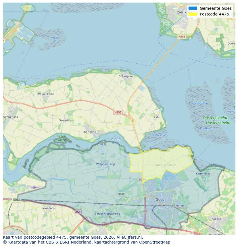 Postcodekaart voor 4475