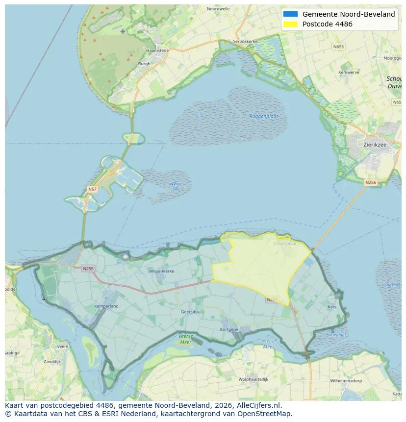 Postcodekaart voor 4486