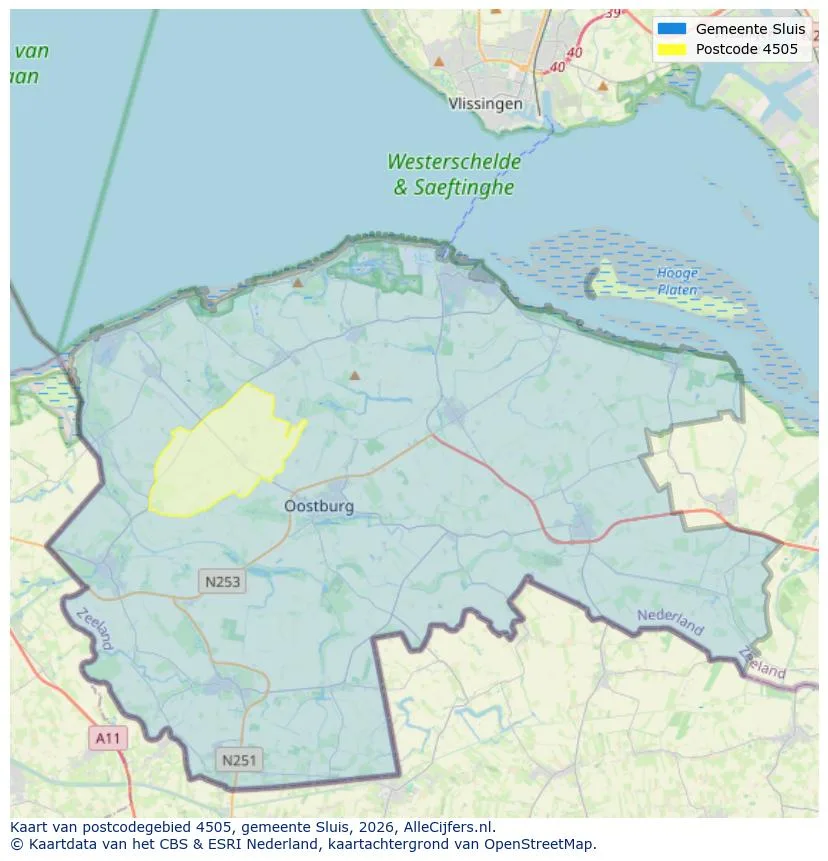 Postcodekaart voor 4505