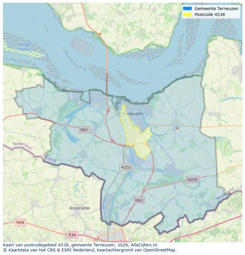 Postcodekaart voor 4538