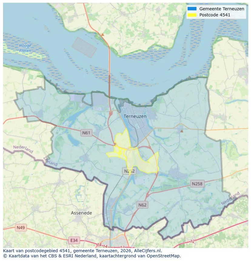 Postcodekaart voor 4541
