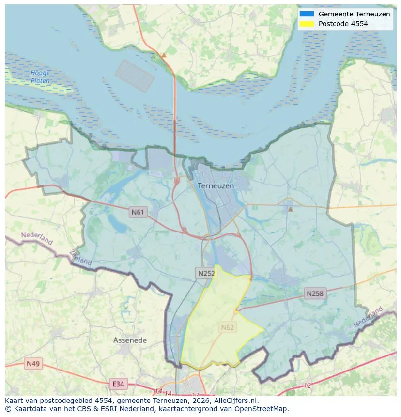 Postcodekaart voor 4554