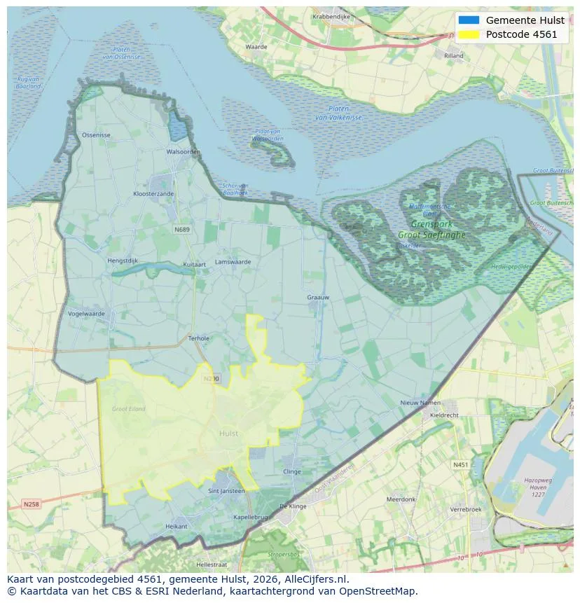 Postcodekaart voor 4561