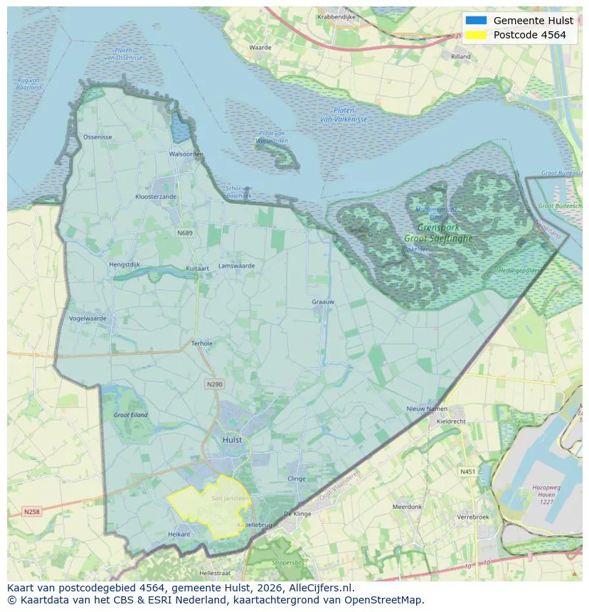 Postcodekaart voor 4564