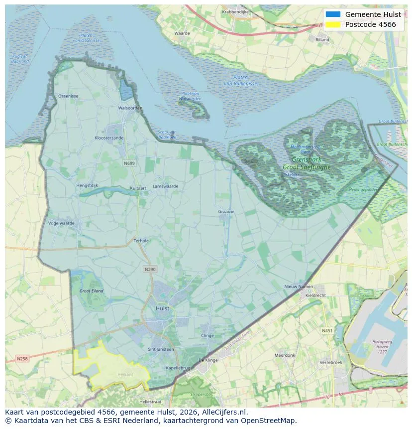 Postcodekaart voor 4566