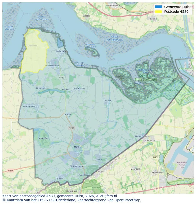Mapa de códigos postales para 4589