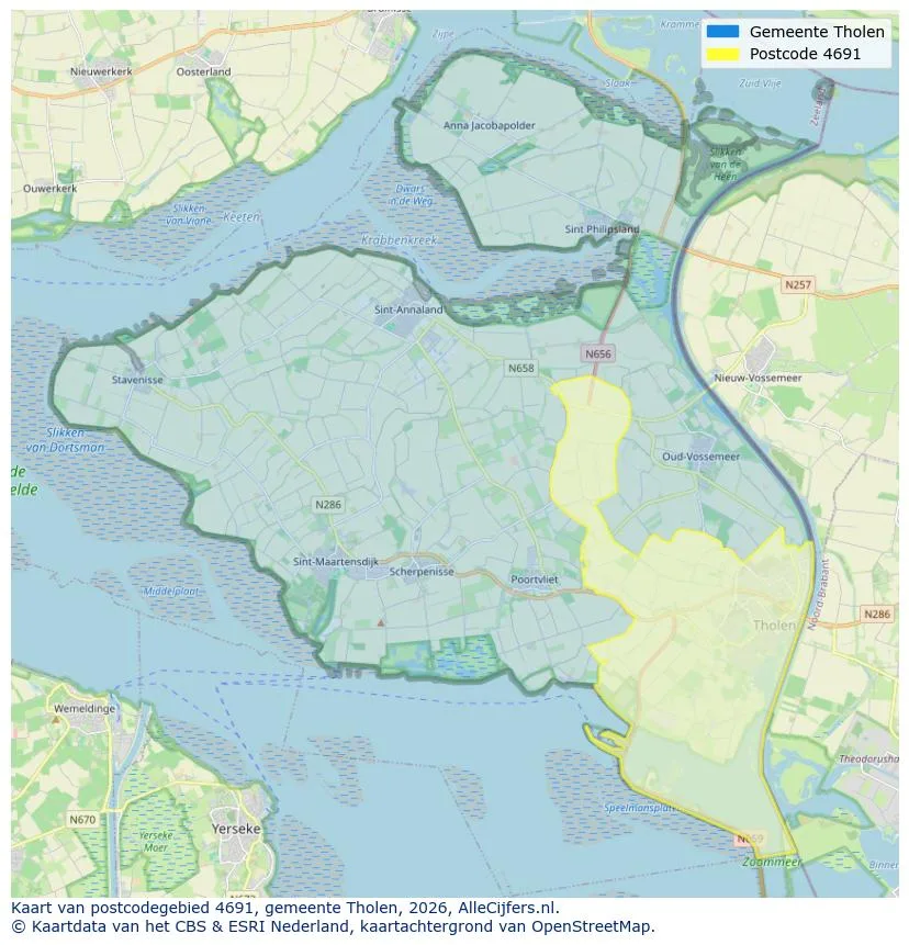 Postcode map for 4691