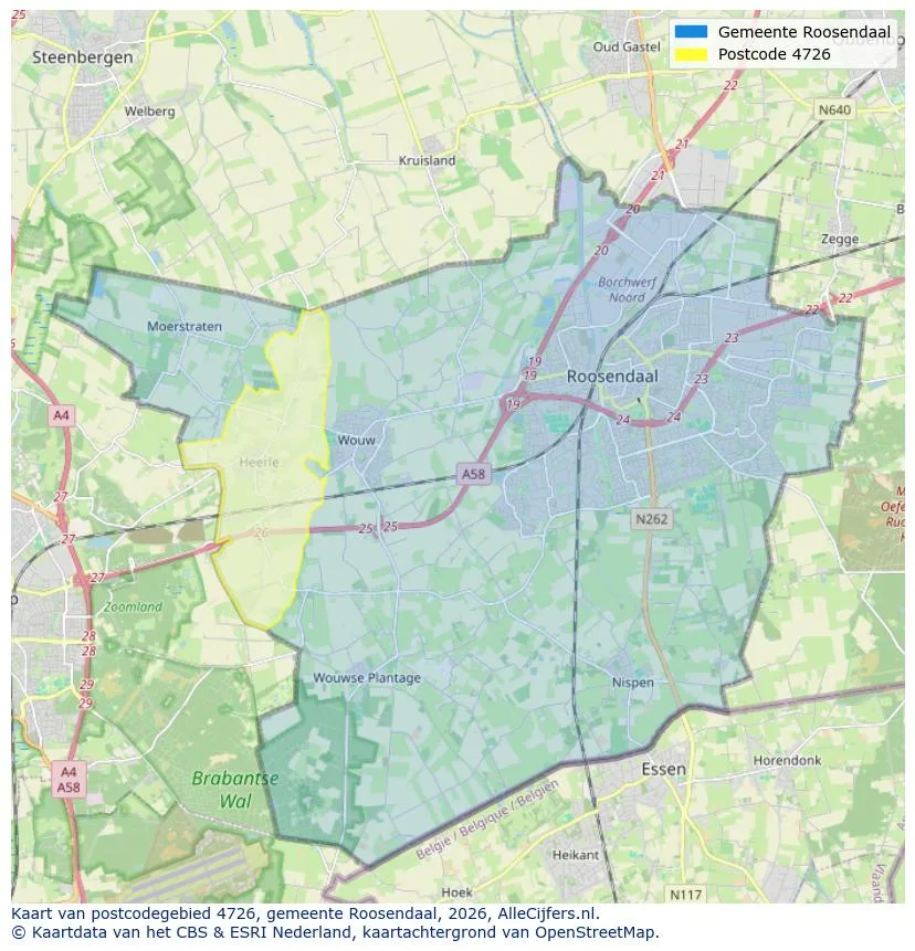 Postcodekaart voor 4726