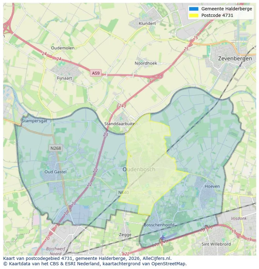 Postcodekaart voor 4731