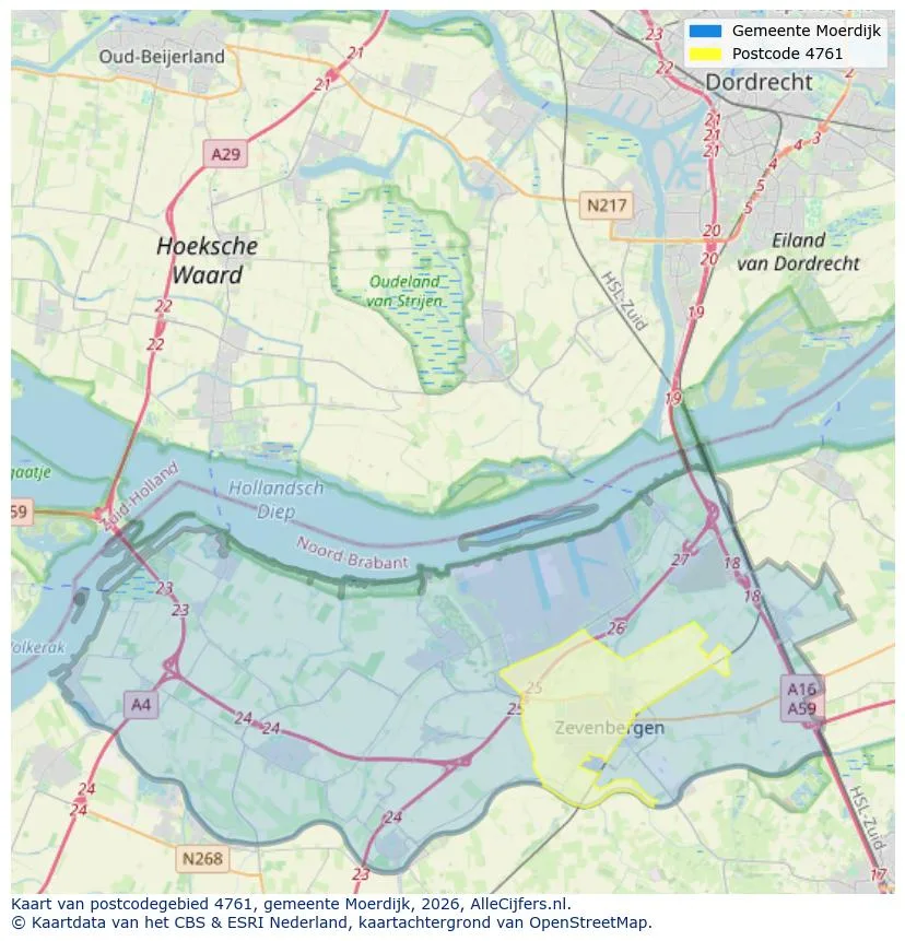 Postcodekaart voor 4761