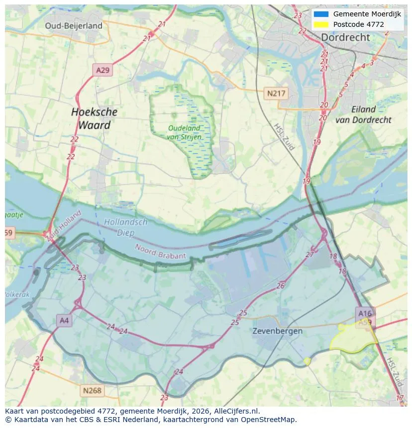 Mapa de códigos postales para 4772