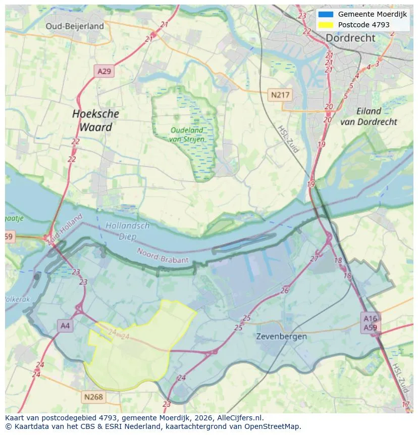 Postcodekaart voor 4793