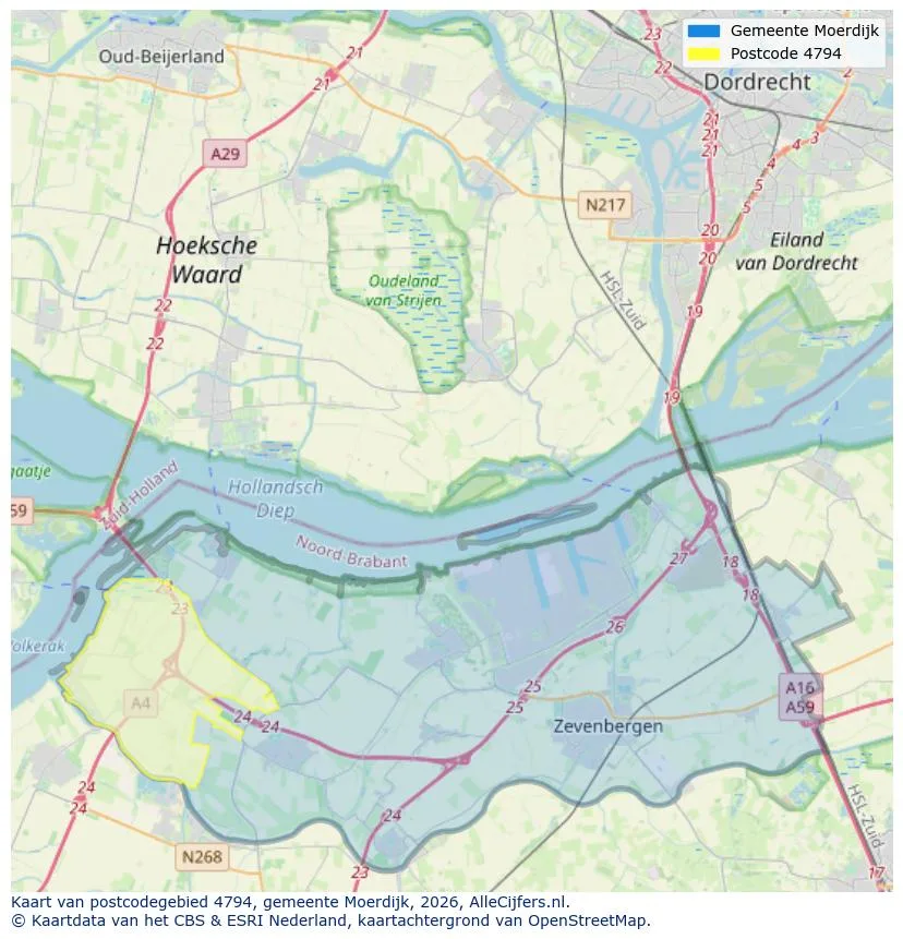 Postcodekaart voor 4794