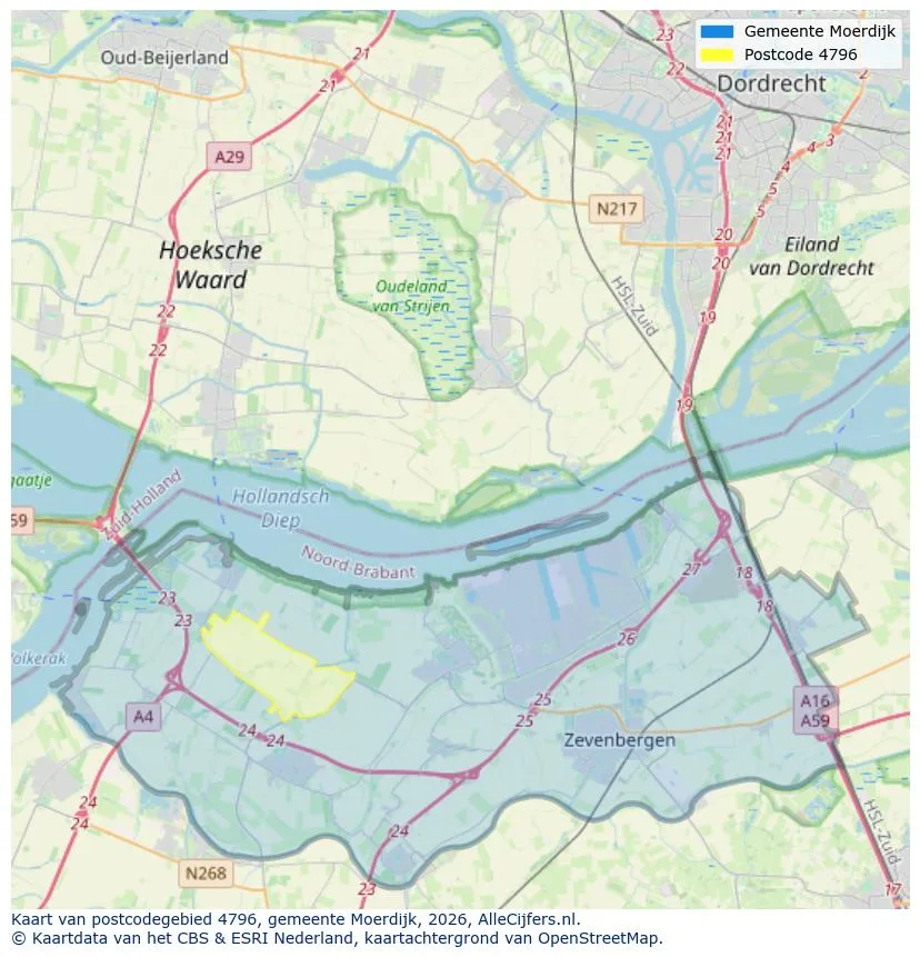 Postcodekaart voor 4796