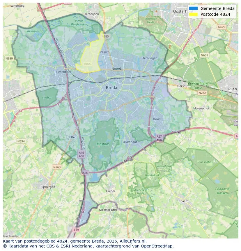 Postcode map for 4824