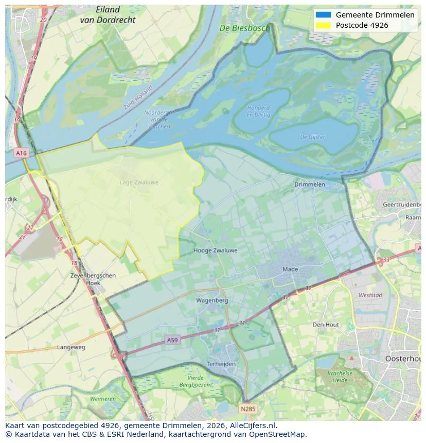 Postcodekaart voor 4926