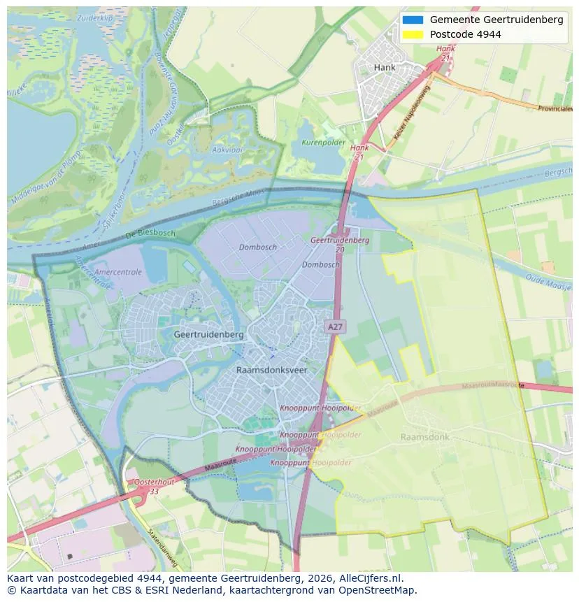 Postcodekaart voor 4944