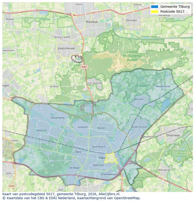 Postcode map for 5017