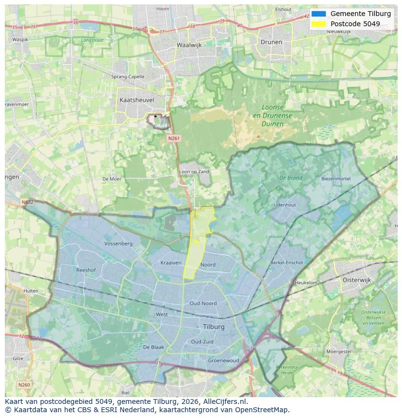 Mapa de códigos postales para 5049