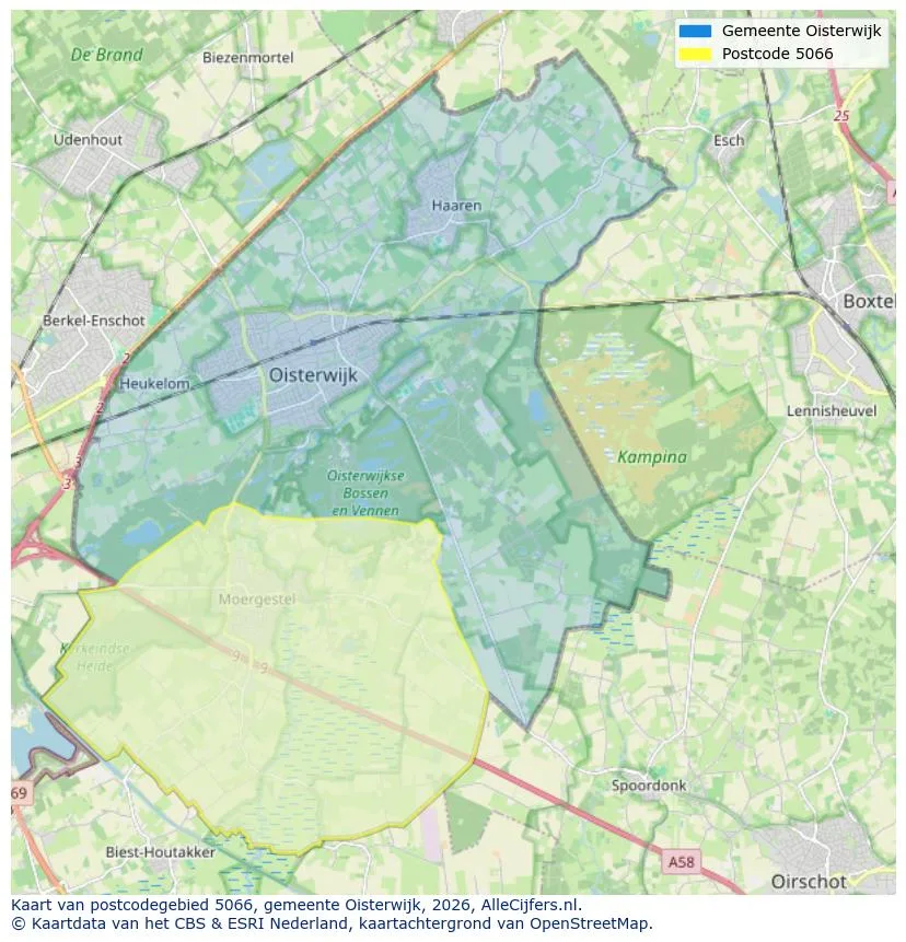 Postcode map for 5066