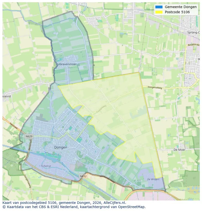 Postcodekaart voor 5106