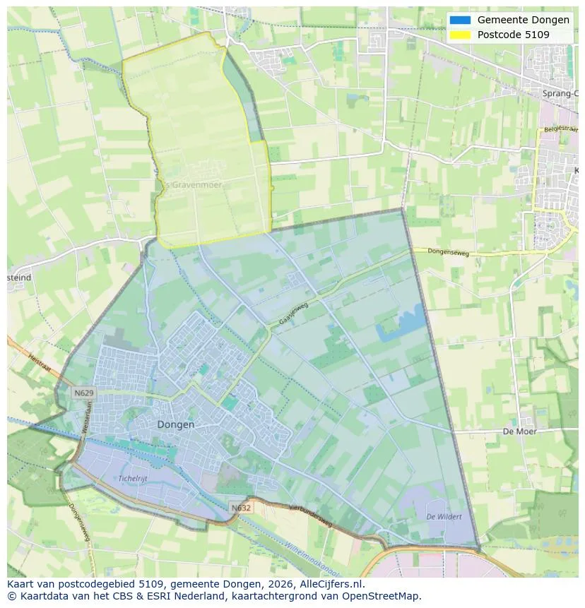 Postcode map for 5109