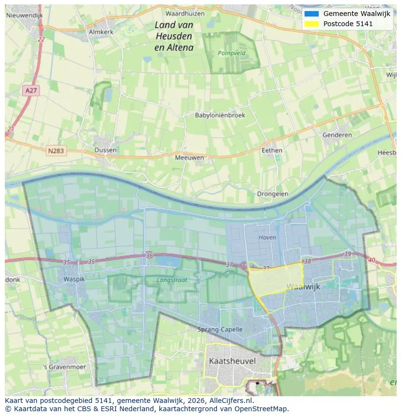 Postcodekaart voor 5141