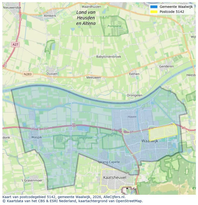 Postcodekaart voor 5142