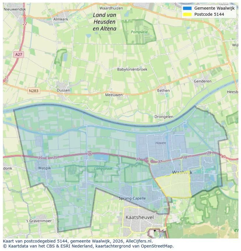 Postcodekaart voor 5144