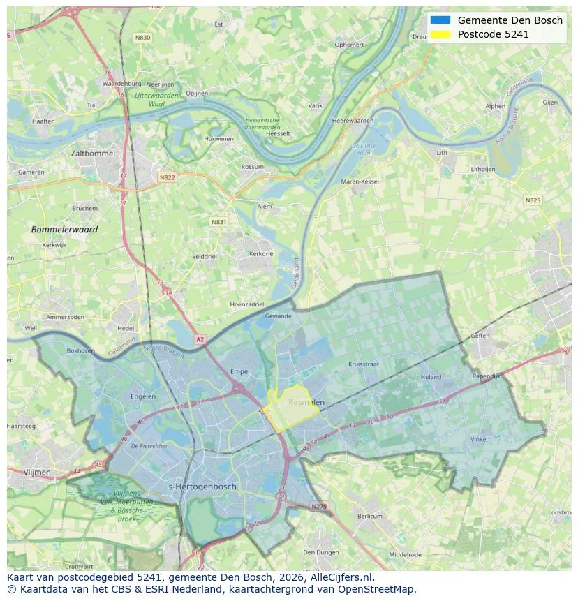 Mapa de códigos postales para 5241