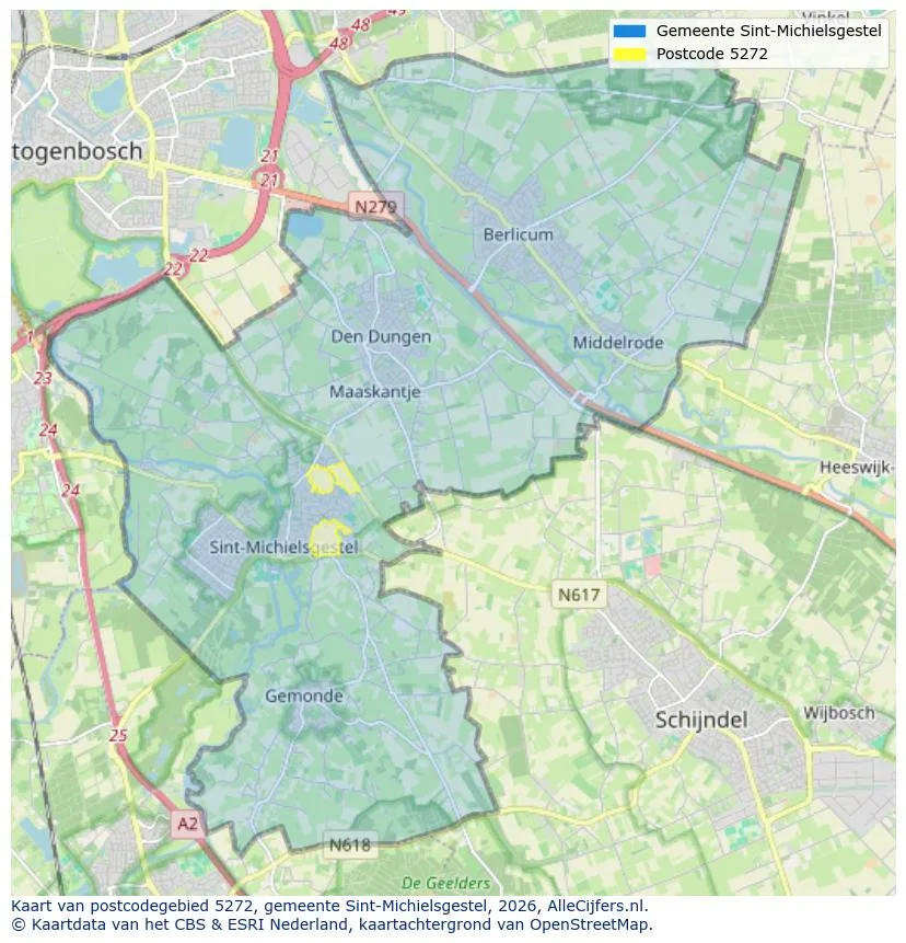 Postcodekaart voor 5272