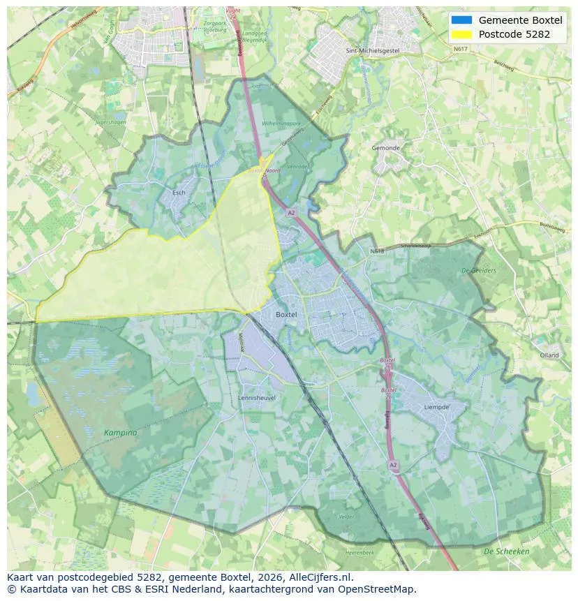 Mapa de códigos postales para 5282