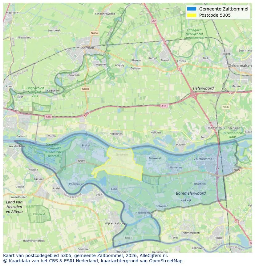 Postcodekaart voor 5305