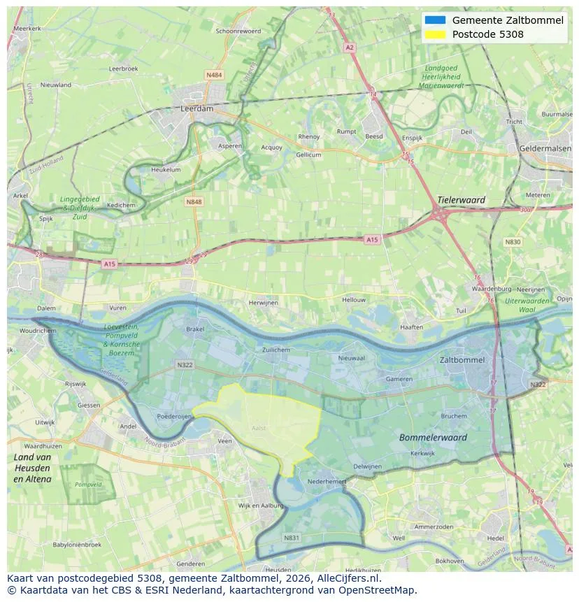 Postcode map for 5308