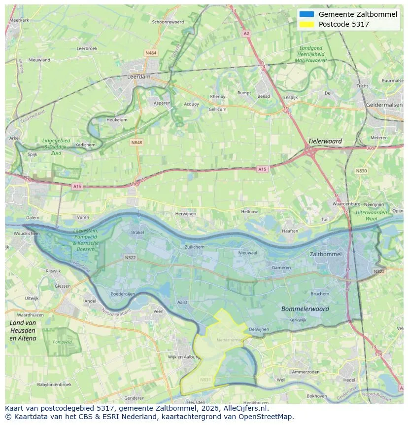 Postcodekaart voor 5317