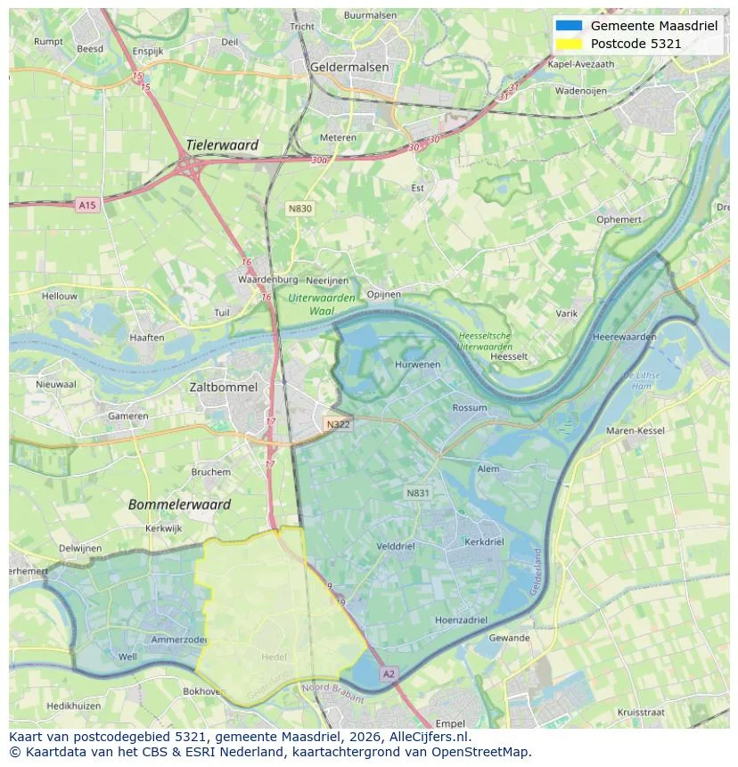 Postcodekaart voor 5321