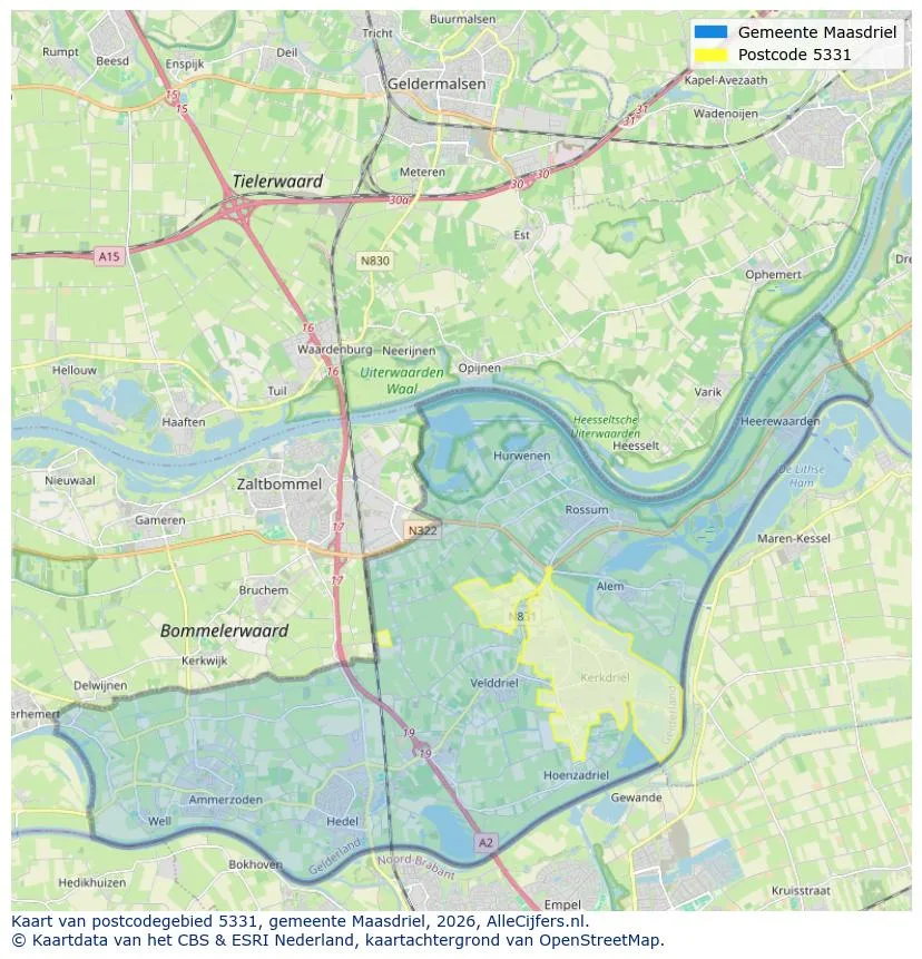 Mapa de códigos postales para 5331