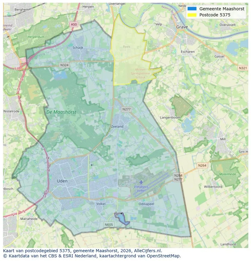 Postcodekaart voor 5375