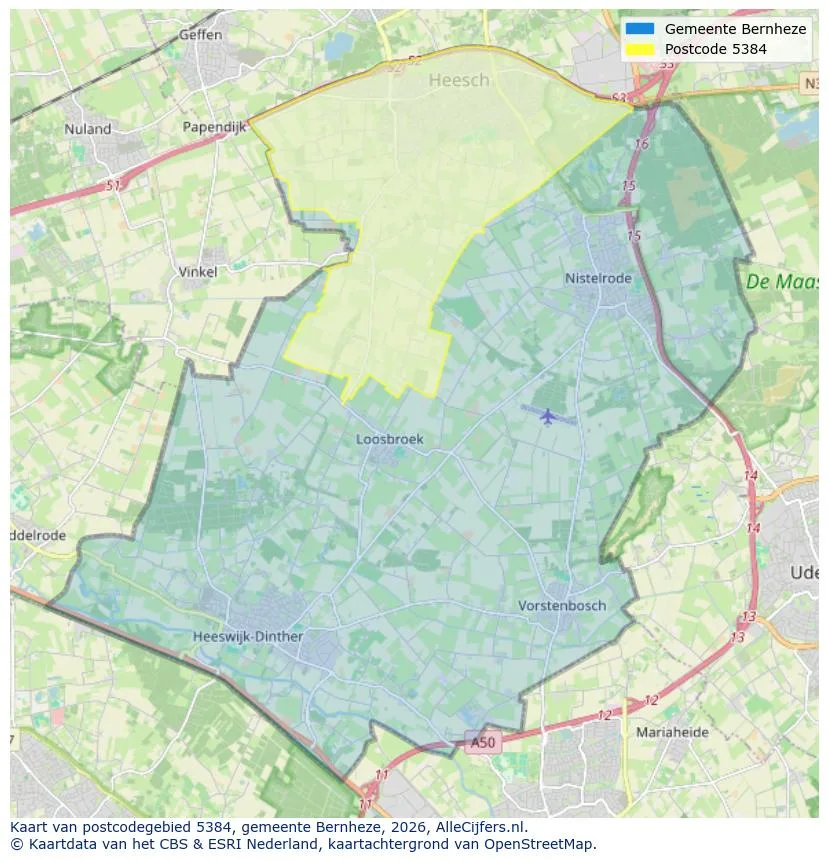 Postcodekaart voor 5384