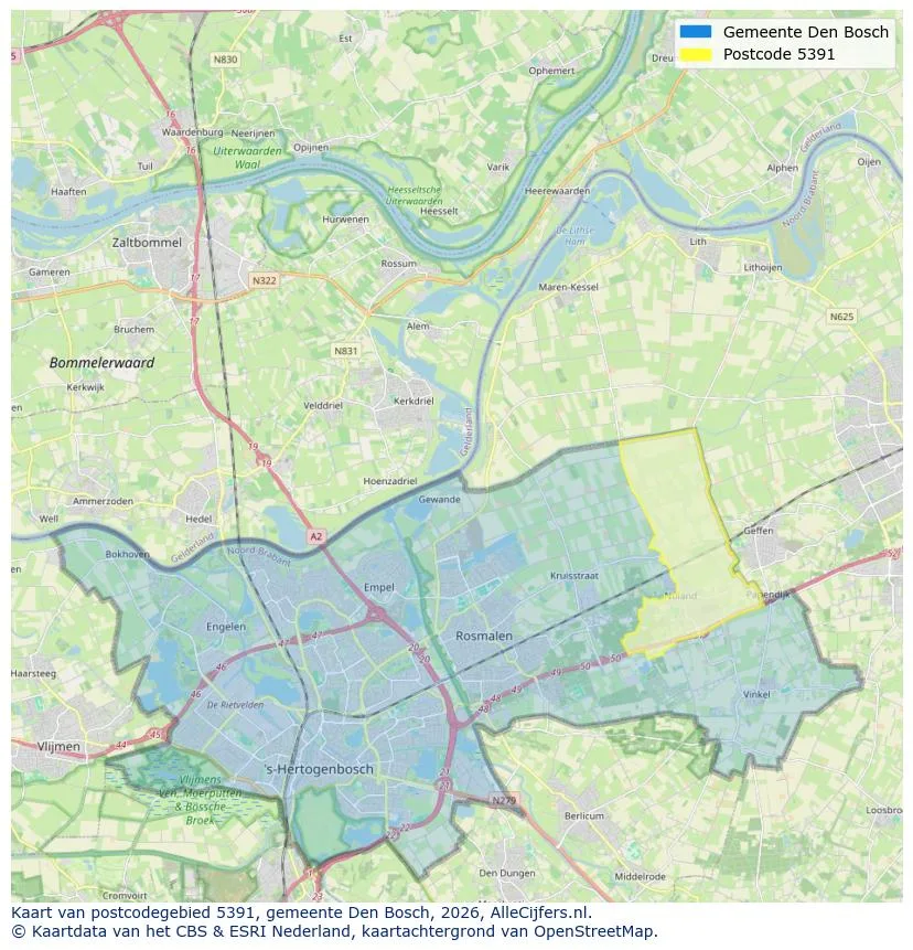 Postcodekaart voor 5391