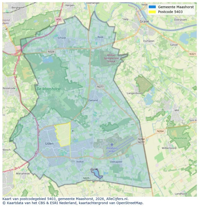 Postcodekaart voor 5403