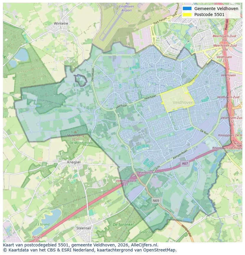 Mapa de códigos postales para 5501